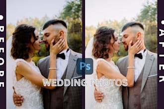 professional wedding photo editing, color correction, and retouching