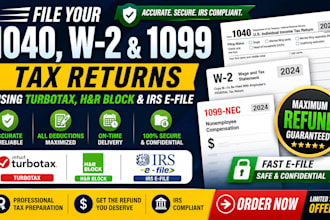 file form 1040, w2 and 1099 returns using turbotax, h r block and irs efile