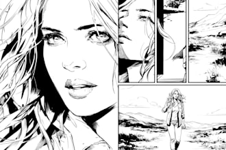 draw professional comic book art, comic pages, and comic illustrations
