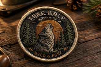 do custom patch embroidery digitizing, badge and jacket back dst pes