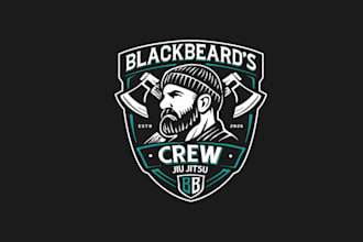 create a fun and gritty super logo for black beards crew