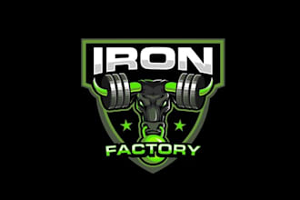 design a crazy gym fitness brand logo for new apparel