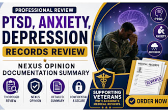 review ptsd, anxiety, depression records for nexus opinion documentation summary