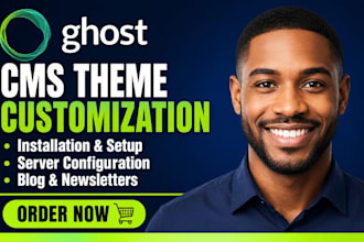 customize ghost cms website, ghost blog, newsletter and migrate your site