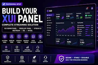build xui admin panel, reseller panel, ssl, xtream ui panel, restream, mysql