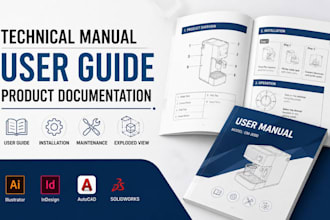 create technical manual, product documentation, user guide illustration
