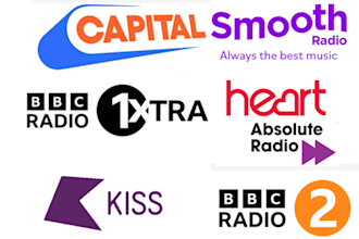 do unique airplay of your songs to UK england and scotland radios