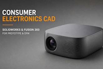 design consumer electronics cad in solidworks fusion 360 for prototype and dfm