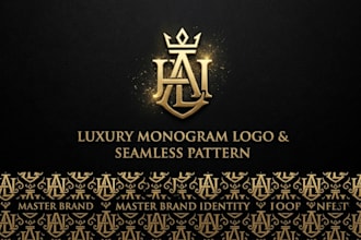 design a luxury monogram and seamless pattern for your brand