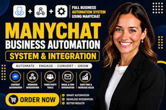 design a full business automation system using manychat integrations
