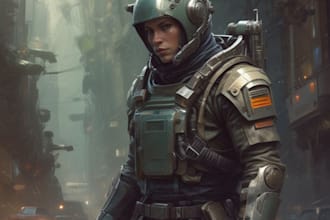 sci fi character illustration or sci fi character
