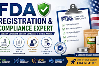 register fda food facility, cosmetic mocra, US agent and fda compliance