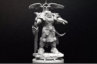 sculpt 3d warrior figurine,3mf miniature,bambu lab,40k warhammer stl,3d printing