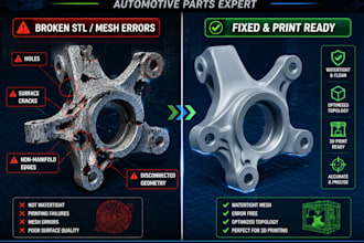 fix broken stl files, repair mesh errors and optimize models for 3d printing