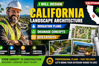 design california landscape architecture, irrigation plans, drainage concepts
