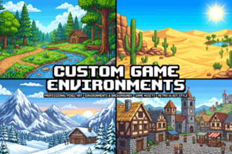 create pixel art background, landscape, tileset and game scene for your game
