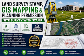 do land survey stamp, gis mapping and planning permission site survey with stamp