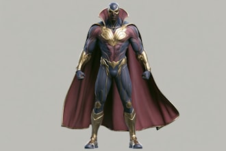 creating artwork of unique superhero character