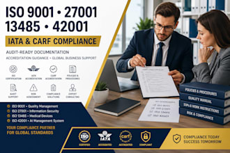 do iso 9001, 27001, 13485, 42001, iata accreditation,  carf, compliance
