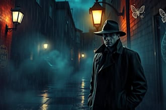 draw stunning noir detective comic book cover illustration