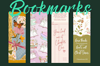 design printable bookmarks for books, gifts, and business
