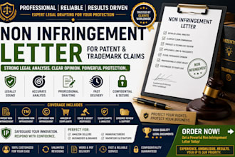 draft non infringement letter for patent and trademark claims