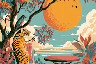 illustrate amazing custom graffiti, wall arts or murals