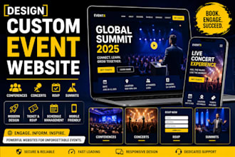 design custom event website for conferences, concerts rsvp and summits