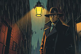 create breathtaking cinematic urban fantasy and detective concept art