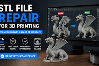 repair stl file for 3d printing and fix mesh errors