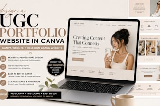 design a ugc portfolio website in canva, canva website, redesign canva website