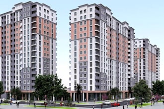deliver modern residential design from dwg, exterior apartment complex visual