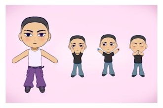 draw custom cute chibi character illustration