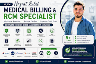 provide complete medical billing, ar fu, vob, denial management and rcm service