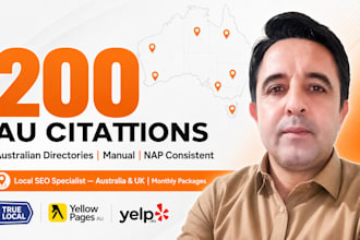 create 200 australia local citations for local SEO and gmb ranking