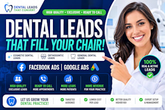 dental  leads comestic dental leads orthodonic leads facebook ads google ads