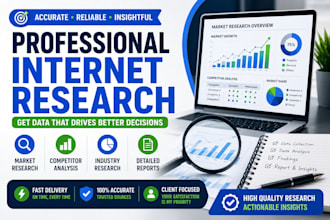 do professional internet research, market research, and competitor analysis