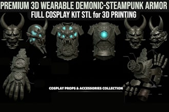 design 3d printable cosplay armor helmets and props