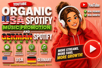organic USA youtube music video promotion, german spotify promotion