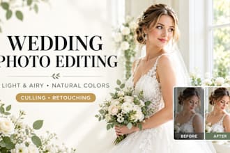 professionally edit wedding photos in lightroom and color