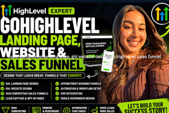 make gohighlevel landing page, ghl website design, go high level sales funnel