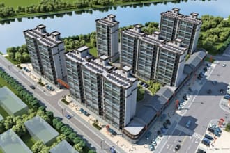 render and design riverside residential community from 2d drawing,2d site layout