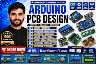 do pcb design, hardware prototyping, schematic, esp32, esp8266,stm32 and arduino
