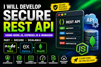 develop secure rest API using node js express and mongodb
