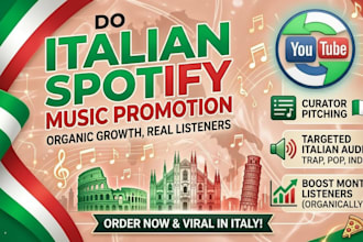 do italian spotify music promotion italy youtube music video promotion
