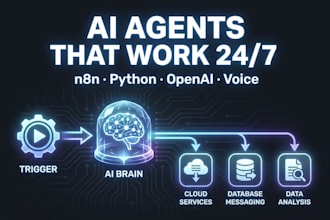 build n8n ai agent, ai automation, ai chatbot or custom python ai agent