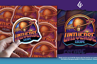 design custom unique stickers badge, and logo illustration
