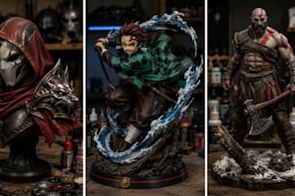 3d print and paint custom anime figures miniatures and resin models