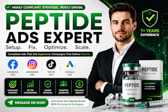 fix peptide ads issues, compliant peptide ads on facebook instagram and tiktok
