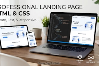 build a professional HTML and CSS landing page